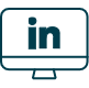 Linked in Logo inside of a monitor