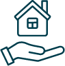 Illustration of a hand holding a house, representing Nautilus' specialized insurance coverage for lessor's risk properties.