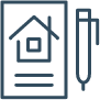 "Illustration of a house drawn on paper with accompanying text and a pen, symbolizing Nautilus' rental dwelling insurance solutions