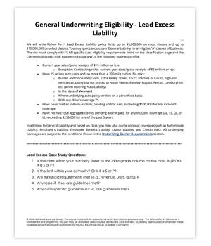Excess Liability Handout