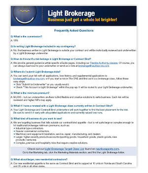 Light Brokerage FAQ Flyer